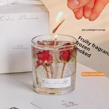 Ароматерапевтическая свеча с желе из золотой фольги: Бездымный, стойкий аромат с растительными эфирными маслами, идеально подходящий для романтических отношений, сна и в качестве подарка на день рождения.