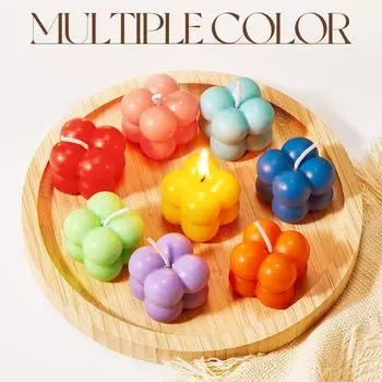 Ароматерапевтические свечи в виде кубика Рубика Праздничная вечеринка Красочные свечи на день рождения синий