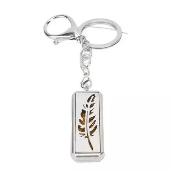 Ароматерапевтический диффузор эфирного масла брелок из нержавеющей стали прямоугольный полый лист узор