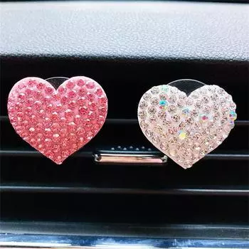 Ароматерапевтический зажим Модный универсальный дизайн в форме сердца Автомобильные украшения Автомобильный воздуховод Духи Прочный автомобильный стиль розовый