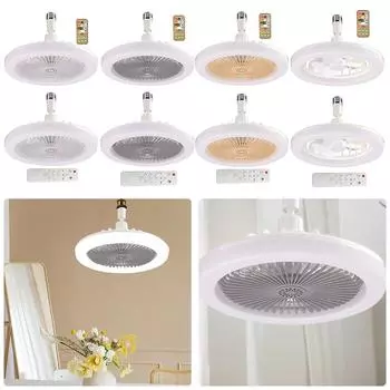 Ароматерапия Современный потолочный вентилятор со светодиодной подсветкой и пультом дистанционного управления Маленький потолочный вентилятор для кухни, спальни, подвала, столовой, гостиной светло-серый