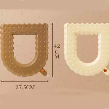 Aromatherapy Toilet Seat Cushion Cover Four Season Universal Large Waterproof Household Washable Ddhesive Toilet Seat Over кофейный