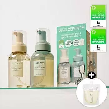 AROMATICA Чистое и мягкое очищающее средство для женщин, специальный дуэт из 3 видов, выберите 1 255ml duo + refill only