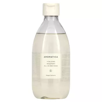 Aromatica, Оживляющее средство для умывания с розмарином «Все в одном», 10,1 жидких унций (300 мл)