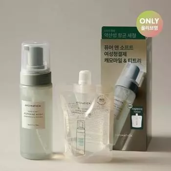 Aromatica Pure&Soft Женское очищающее средство с ромашкой и чайным деревом 170 мл 2 вида, выберите 1 (специальный набор, один предмет),Корейские женские товары Single item_170ml