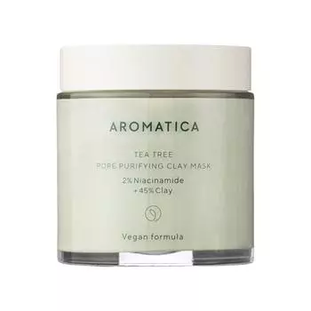 AROMATICA Маска для очищения пор с глиной Tea Tree 2% ниацинамида + 45% глины 120 г