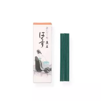 Ароматическая палочка Genji Kaorisho Azumaya Hachisu, палочка 20 штук Shoyeido 623503 Azumaya Shoyeido Сделано в Японии В комплект входит простая подставка для благовоний зелёный