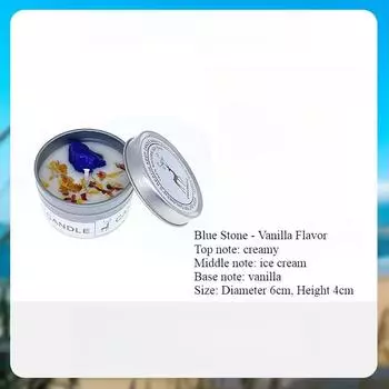 Ароматическая свеча Кристалл Камень Сухой цветок Серебряная жестяная свеча Свеча для свадебной церемонии в отеле