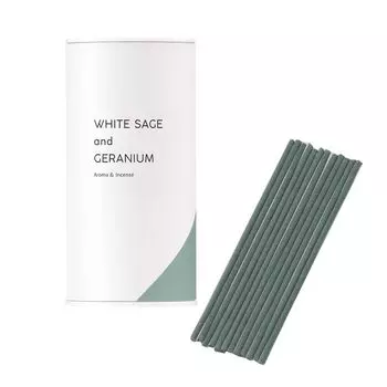 Ароматические палочки Ароматические палочки Аромат Белый шалфей Герань x 1 Тип благовония Аромат Время горения Примерно 20 минут Большая емкость зелёный