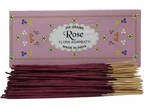 Ароматические палочки Dimraj Rose / Gulab Agarbatti 250 грамм Аромат благовоний Flora Aroma