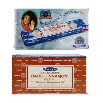 Ароматические палочки Сатья Наг Чампа и темная корица Агарбатти 1+1Комбо(180 ГМ+180 ГМ ) Коробка | 12 упаковок по 15 грамм в коробке | Экспортное качество