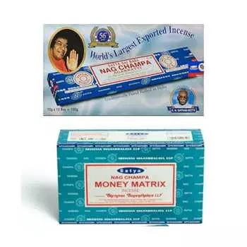 Ароматические палочки Сатья Наг Чампа и Денежная Матрица Агарбатти 1+1Комбо(180 ГМ+180 ГМ ) Коробка | 12 упаковок по 15 грамм в коробке | Экспортное качество