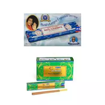 Ароматические палочки Сатья Наг Чампа и натуральные пачули Агарбатти 1+1Комбо(180 ГМ+180 ГМ ) Коробка | 12 упаковок по 15 грамм в коробке | Экспортное качество