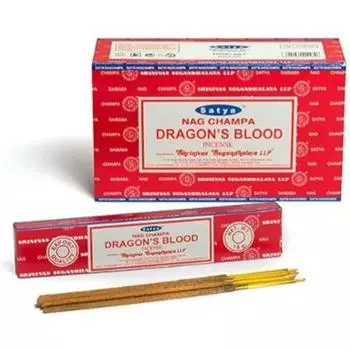Ароматические палочки Satya Nag Champa Dragon s Blood Agarbatti 180 граммов в коробке | 12 упаковок по 15 граммов в коробке | Экспортное качество коричневый