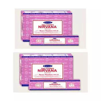 Ароматические палочки Satya Nag Champa Nirvana Agarbatti 1+1Комбо(180 ГМ+180 ГМ ) Коробка | 12 упаковок по 15 грамм в коробке | Экспортное качество