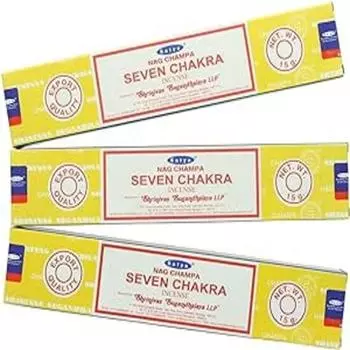 Ароматические палочки Satya Nag Champa Seven Chakra Agarbatti, 3 упаковки *15 GMS