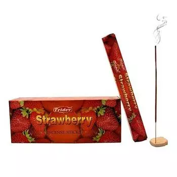 Ароматические палочки Tridev Agarbatti Strawberry | Серия Hexa | Аромат | Посвящение | 6 упаковок * 20 г для пуджи/богослужения