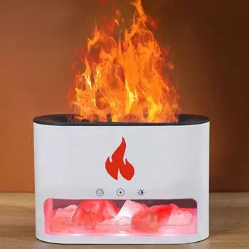 Ароматический диффузор Flame USB, электрический туманообразователь с ночником, портативный настольный ароматерапевтический аппарат для дома, рождественский подарок чёрный