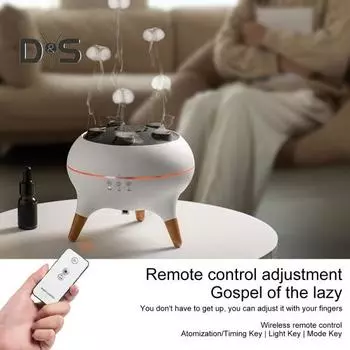 Ароматический увлажнитель воздуха с таймером и пультом дистанционного управления, светодиодная подсветка, автоматическое отключение, распылитель эфирного масла в форме медузы, декор стола US Plug