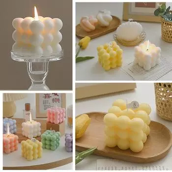 Ароматизированная свеча Big Cube Bubble Candles Soy Wax Aroma Ароматизированные свечи Украшения для дома Подарок на день рождения Современный Стильный розовый