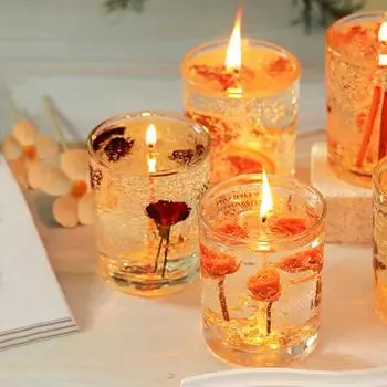 Ароматизированная свеча из настоящего цветочного воска с желе Фрезия Цветы Ароматерапевтические свечи День святого Валентина Свадебный подарок Рождество Декор для домашней вечеринки