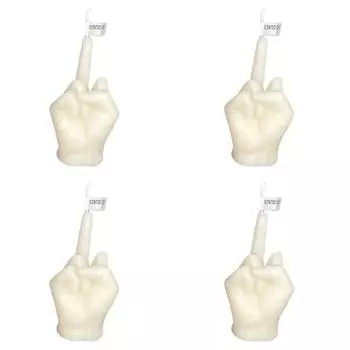 Ароматизированная свеча «Средний палец» из соевого воска, долговечная свеча для дома (белый)