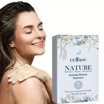 Ароматизированная таблетка для душа с ароматом розы, ароматерапевтическая таблетка для душа для глубокого очищения тела 6pcs