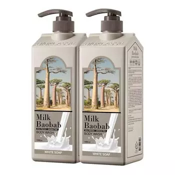 Ароматизированное белое мыло для душа «Молочный баобаб», 1 л, 2 шт.