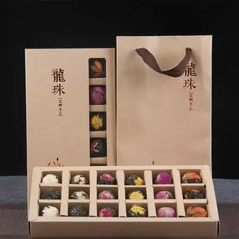 Ароматный чай Yunnan Raw Pu er 120г (18 шт) Подарочная коробка Dragon Ball Жасмин 6 вкусов