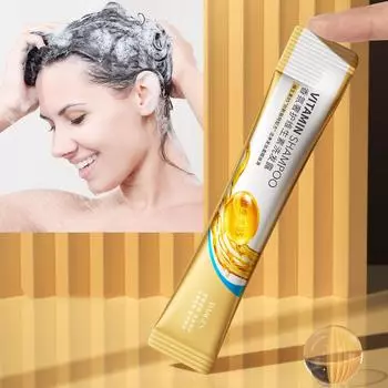 Ароматный витаминный шампунь, очищающий жирную грязь, гладкие волосы, освежающий шампунь для кожи головы 5pcs