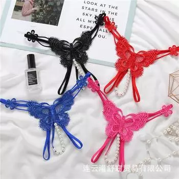 эротическое нижнее белье, сексуальное кружево, женское эротическое нижнее белье, трусы Т-стринги с открытой ластовицей в виде бабочки. One size