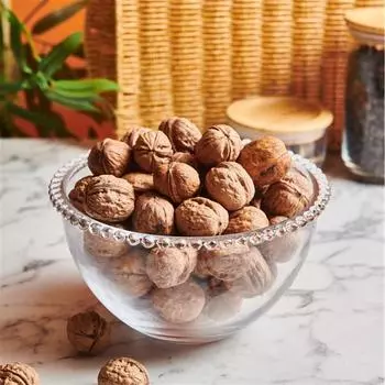 Arow Большая стеклянная сервировочная миска с бусинами, 20x20x14 см