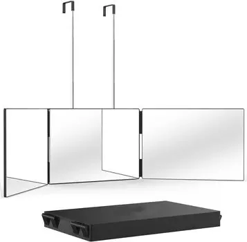 ARREBOL Зеркало Зеркало Регулировка Угла Зеркало для Макияжа Регулируемая по Высоте Складное Зеркало с 5-кратным Увеличением Зеркало Видеть Затылок Зеркало чёрный