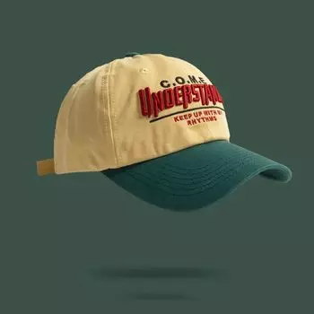 Arrival Big Head Circumference Peaked Cap Female Matching Easiest for Match Embroidery Contrast Color Baseball Cap Boys and Girls Sports Fashion Cap Yellow Adjustable