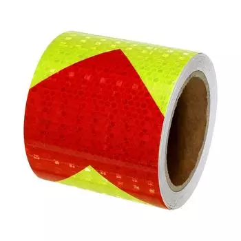Arrow Reflective Safety Tape Warning 10CM*5M Fluorescent Yellow-Red Waterproof Outdoor Eye-Catching Adhesive Sticker For Vehicle