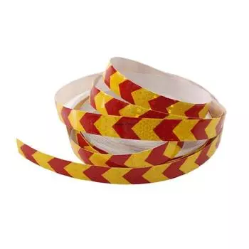 Arrow Reflective Tapes 1Inch*33FT Yellow-Red Waterproof Caution Safety Stickers Reflector Strips Conspicuity Hazard Warning Sign