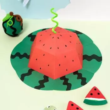 Art Box/Claypia 205 Minhwa Shop Арбузная бумажная шляпа Изготовление летних раскрасок