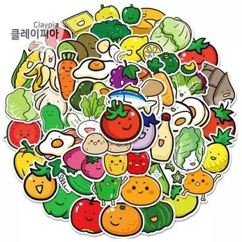 Art Box/Claypia Claypia Фруктовые наклейки 50 видов Point Deco Dakku