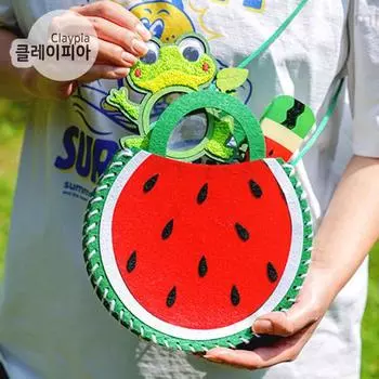 Art Box/Claypia Летняя поделка своими руками из фетра Сумка-арбуз