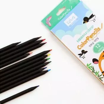 Арт-бокс/Клейпия 22. Minhwa Shop Детские цветные карандаши 12 цветов