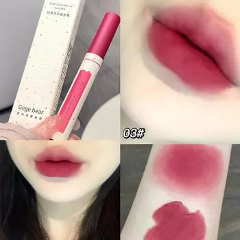 Art Color Lip Clay Pen Бархатная матовая матовая помада Отбеливает и держит макияж Не легко наносится на блеск для губ