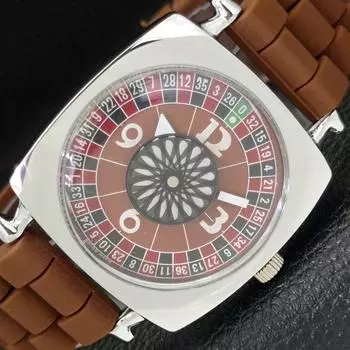 ART DECO HAND-WINDING SWISS MENS REFURBISHED BROWN COLOR DIAL WATCH a431257-2 R106-a431257