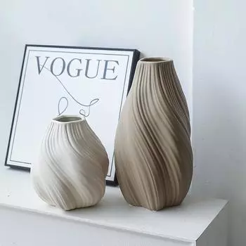 Художественное украшение Вращающаяся керамическая ваза Украшение для домашнего офиса Украшения для рабочего стола Гостиная Цветочная вставка Ваза для цветов в доме