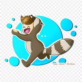 Арт Енот Иллюстрация Железо на теплопередаче Печать Виниловые патчи Наклейка для одежды DIY Аппликации Моющиеся пластыри