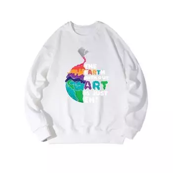 ART Fashionable Printed Top, Autumn and Winter Casual Sportswear, Cotton Sweatshirt M белый