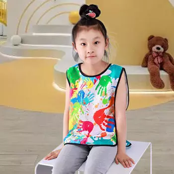 Арт-халаты Фартук Легко моется Многоцелевой водонепроницаемый жилет без рукавов для мальчиков и девочек детей S