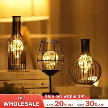 Art LED Настольная лампа Лампа для чтения Ночник Спальня Прикроватная лампа Настольная лампа Гостиная Ретро Классический Утюг Украшение дома Wine Glasses