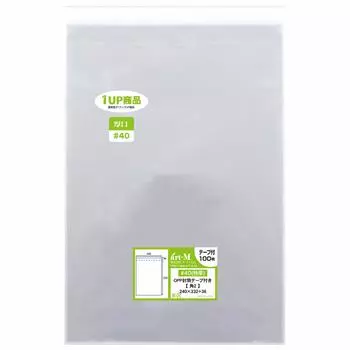 Art M 1up product thick 2 corners with tape A4 size slightly Transparent OPP bag in two [Domestic mouth] [For larger] (transparent envelope) [100