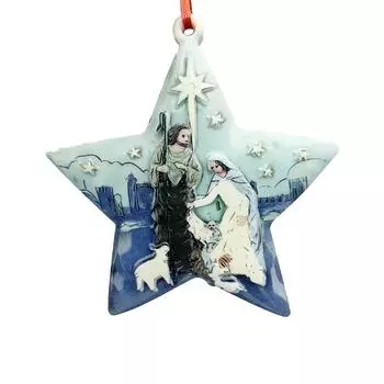 Art Modern Elegant Resin Starry Night Jesus Tree Ornament Decoration Couples For