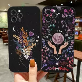 Art Moon Sun Милый модный чехол для телефона Чехол для iPhone Xiaomi Mi Samsung Galaxy Redmi Note AS 11 12 13 14 15 22 23 24 5G Pro Plus Max Fe Ultra -iPhone SE2020 or SE2022 or 7 or 8